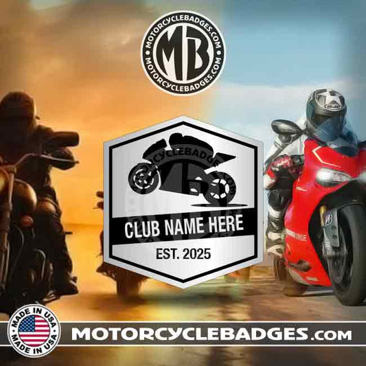 CLUB/GROUP (TEMPLATE MB004) - Club/Group Motorcycle Badge